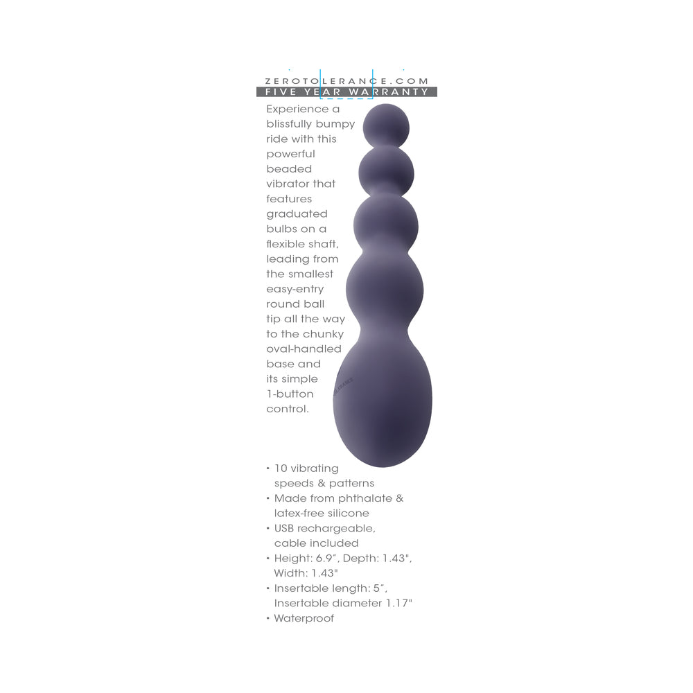 Zero Tolerance Rumpy Bumpy Rechargeable Anal Vibrator Silicone Purple