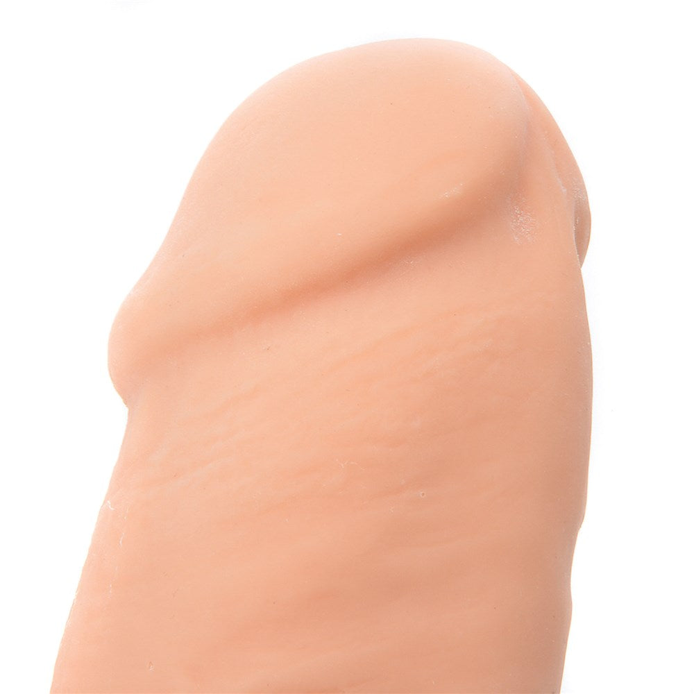 Close-up of Adam & Eve Adam's Colossal 12 Inches Dildo Beige showcasing lifelike texture and detail.