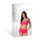 Magic Silk Get It Girl Bra, Skirt & Thong Set Diva Pink L/XL