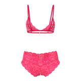 Magic Silk Get It Girl Peek-a-Boo Bralette & Split Crotch Boy Short Diva Pink S/M