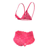 Magic Silk Get It Girl Peek-a-Boo Bralette & Split Crotch Boy Short Diva Pink S/M