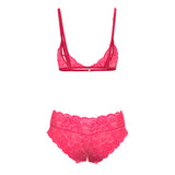 Magic Silk Get It Girl Peek-a-Boo Bralette & Split Crotch Boy Short Diva Pink S/M