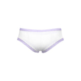 Magic Silk Sheer Passion Cheeky Hipster Boy Short White/Lavender L/XL