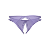 Magic Silk Sheer Passion Crotchless Low Rise Panty Very Peri L/XL