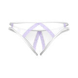 Magic Silk Sheer Passion Crotchless Low Rise Panty White/Lavender L/XL