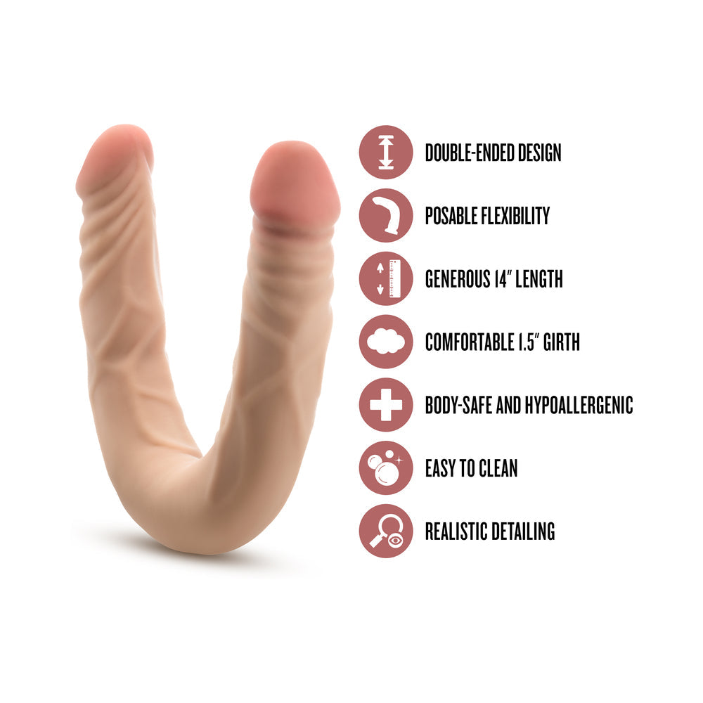 Dr. Skin Plus 14 inches Posable Double Dong Beige