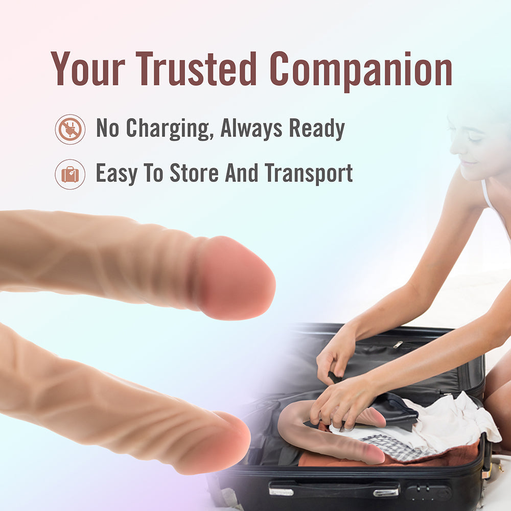 Dr. Skin Plus 14 inches Posable Double Dong Beige