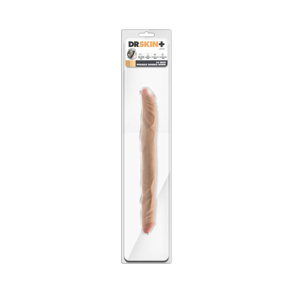 Dr. Skin Plus 14 inches Posable Double Dong Beige