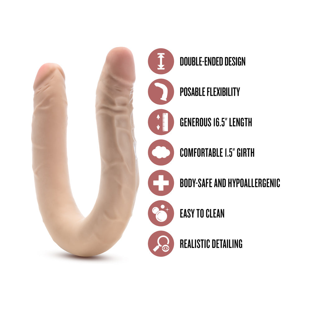 Dr. Skin Plus 16.5 inches Posable Double Dong Beige