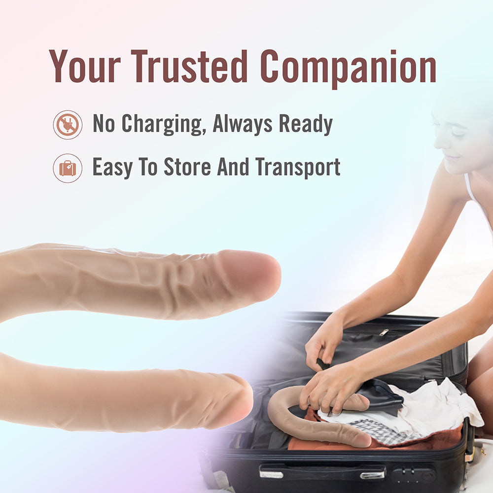 Dr. Skin Plus 16.5 inches Posable Double Dong Beige