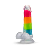 Neo Elite Glow-in-the-Dark Rainbow Rave 6.5 inches Silicone Dual Density Dildo