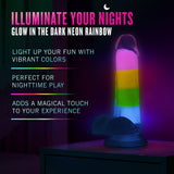 Neo Elite Glow-in-the-Dark Rainbow Rave 6.5 inches Silicone Dual Density Dildo