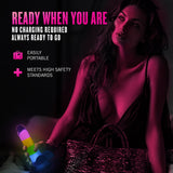 Neo Elite Glow-in-the-Dark Rainbow Rave 6.5 inches Silicone Dual Density Dildo