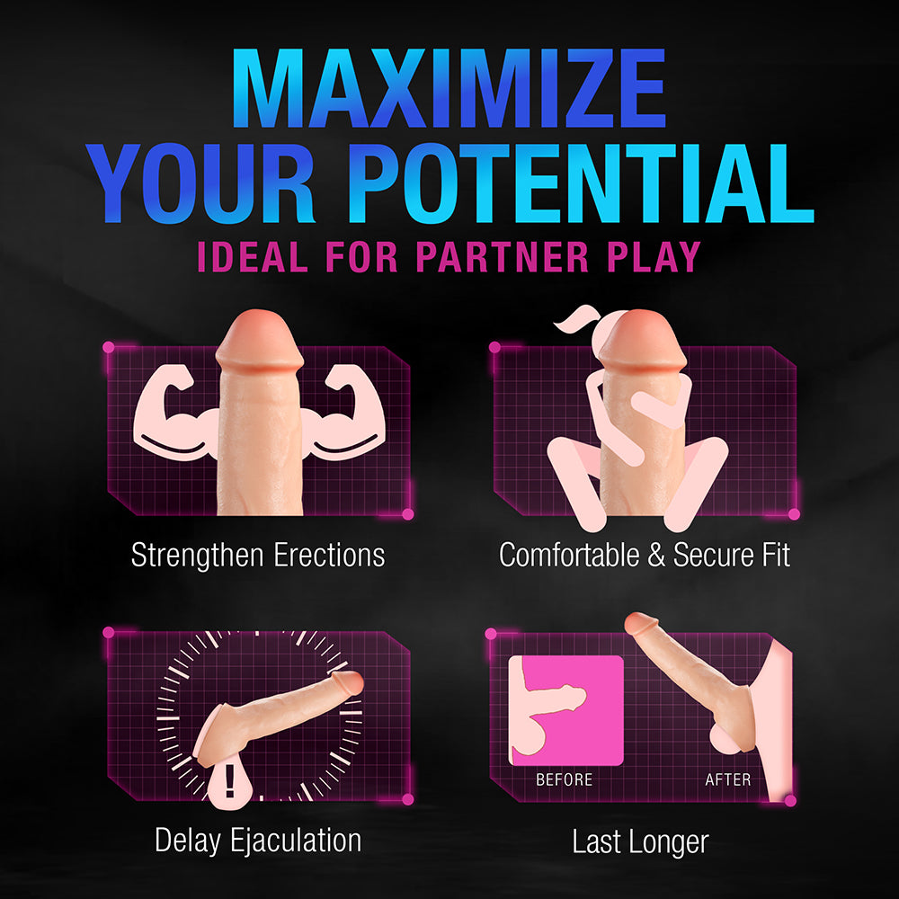 Performance Plus Thrive 2.5 inches Silicone Penis Xtender Beige