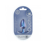 Ouch! Smooth Silicone Anal Plug Medium 3.1 inches Metallic Blue