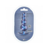 Ouch! Smooth Silicone Beaded Anal Plug 4.6 inches Metallic Blue