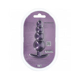 Ouch! Smooth Silicone Beaded Anal Plug 4.6 inches Metallic Purple