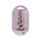 Ouch! Smooth Silicone Beaded Anal Plug 4.6 inches Rose Gold