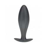 Ouch! Smooth Silicone Oval Anal Plug 4.6 inches Gun Metal