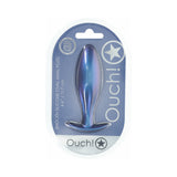 Ouch! Smooth Silicone Oval Anal Plug 4.6 inches Metallic Blue