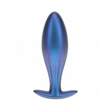Ouch! Smooth Silicone Oval Anal Plug 4.6 inches Metallic Blue