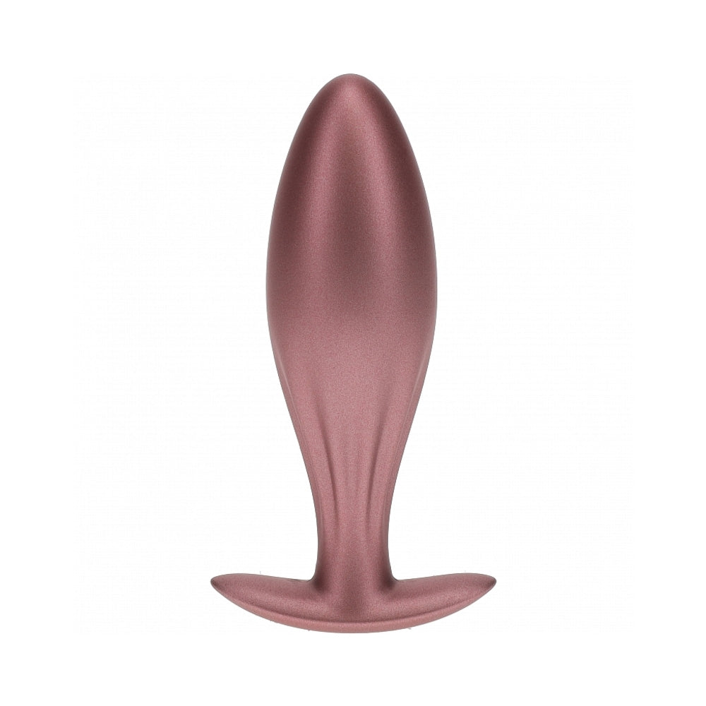 Ouch! Smooth Silicone Oval Anal Plug 4.6 inches Rose Gold