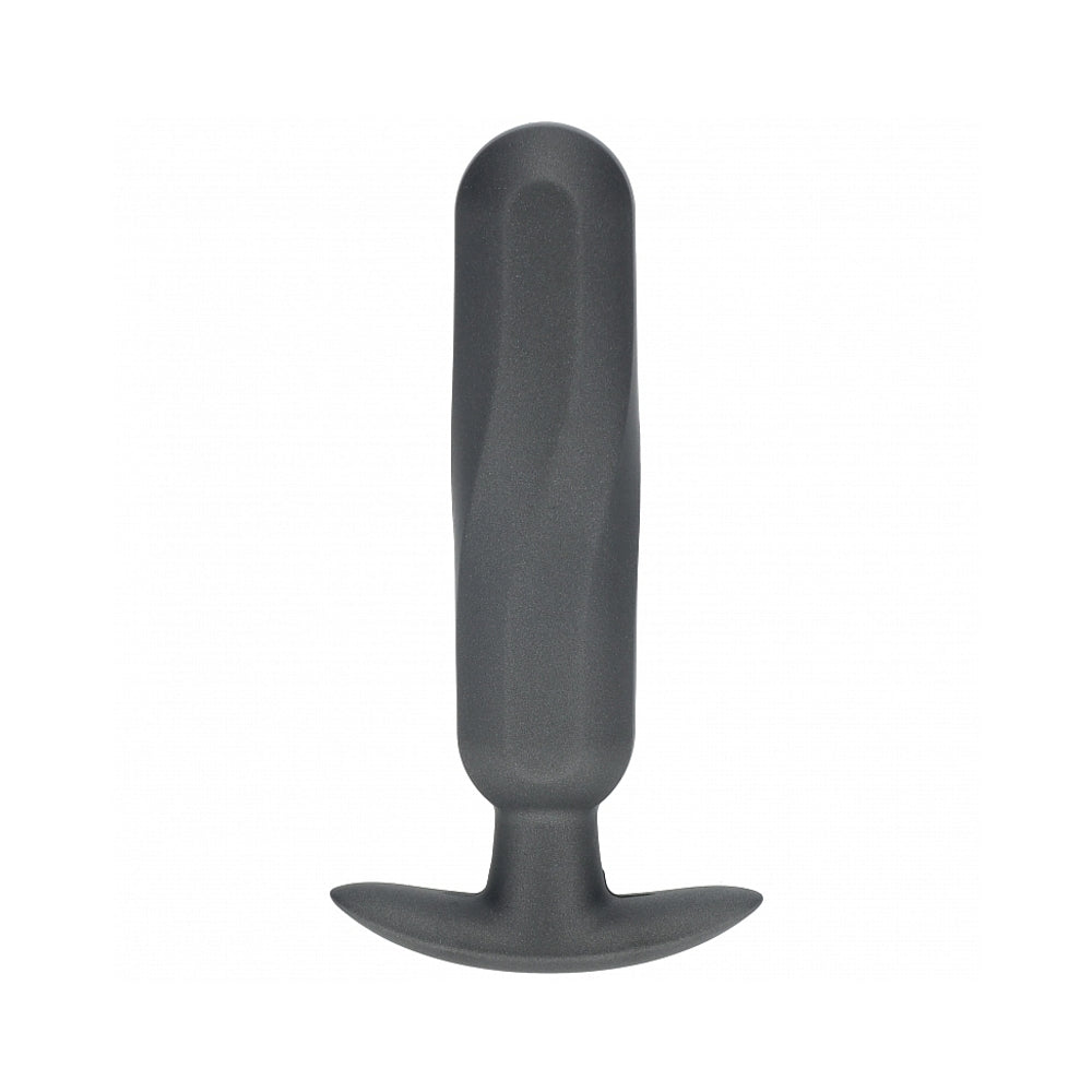 Ouch! Smooth Silicone Oblong Anal Plug 4.6 inches Gun Metal