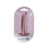 Ouch! Smooth Silicone Finger Anal Plug 4.6 inches Rose Gold