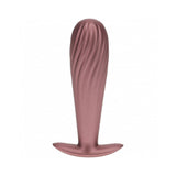 Ouch! Smooth Silicone Ribbed Anal Plug 4.6 inches Rose Gold