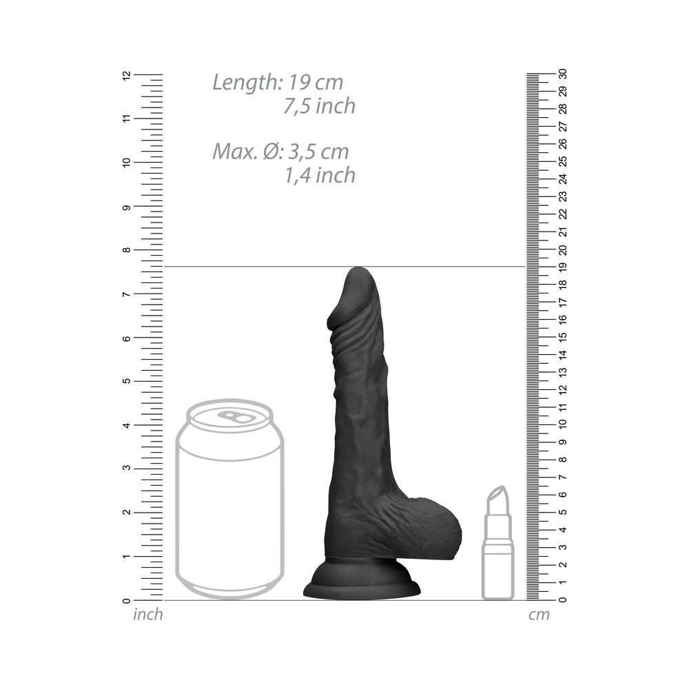 RealRock Realistic Dildo with Balls 7 inches Black