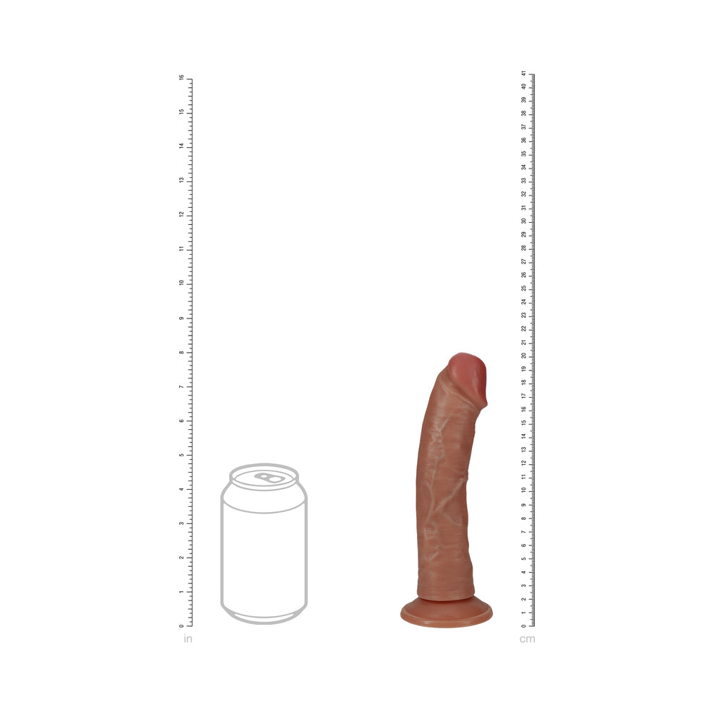 RealRock 8 inches Vibrating Cock Regular Curved Tan