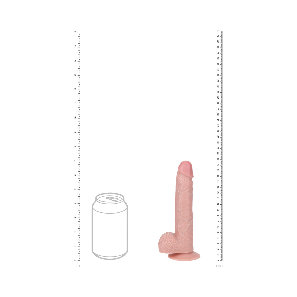 RealRock 7 inches Vibrating Cock with Balls Regular Straight Beige
