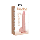 RealRock 9 inches Vibrating Cock with Balls Regular Straight Beige