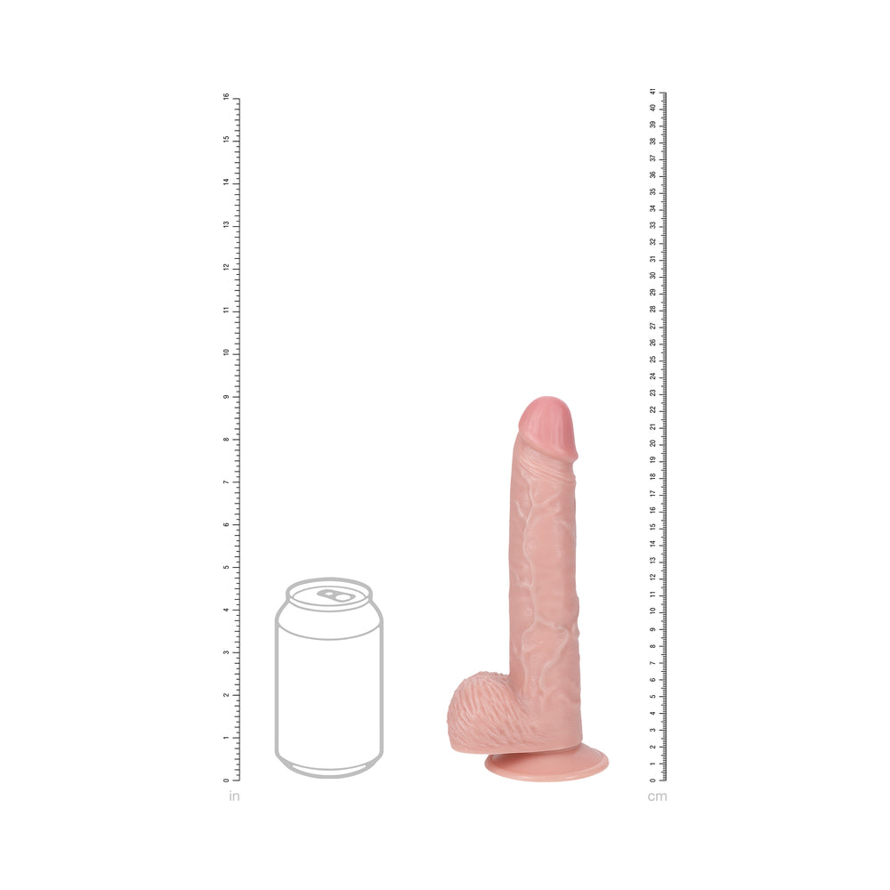 RealRock 9 inches Vibrating Cock with Balls Regular Straight Beige