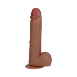 RealRock 8 inches Vibrating and Rotating Cock with Balls Regular Straight Tan