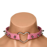 Master Series Spiked Heart Choker Pink