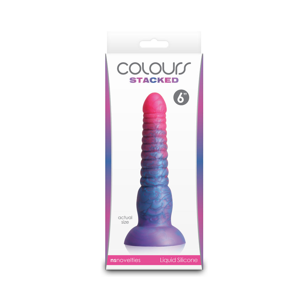 Colours Stacked 6 inches Dildo Pink/Blue