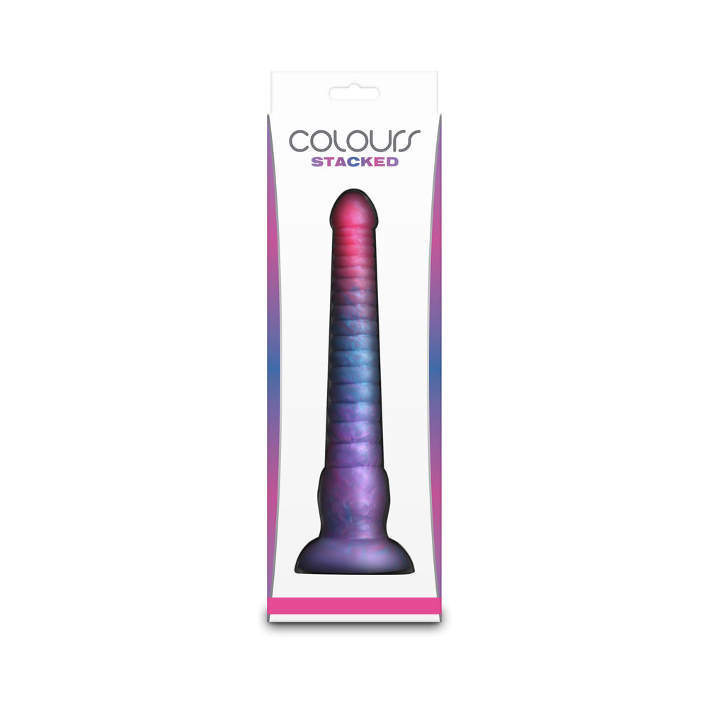 Colours Stacked 9 inches Dildo Pink/Blue