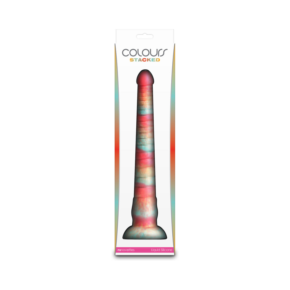 Colours Stacked 12 inches Dildo Red/Gold