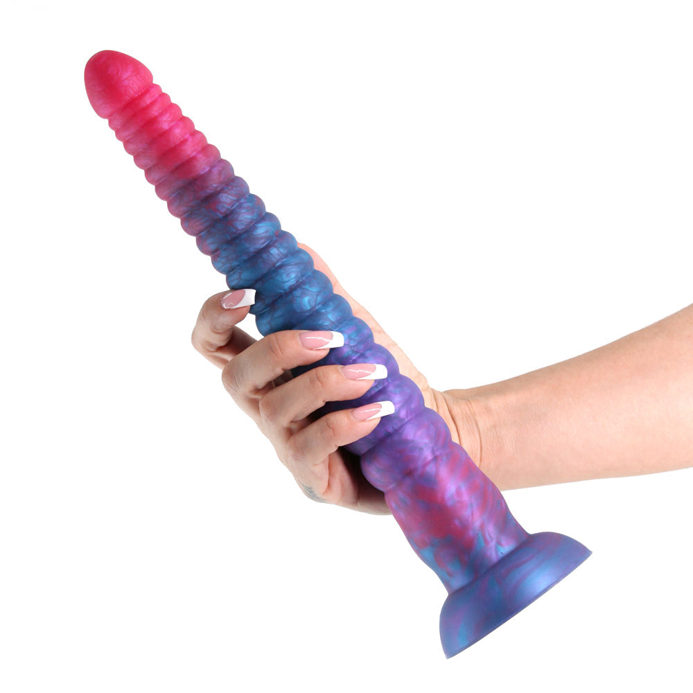 Colours Stacked 12 inches Dildo Pink/Blue