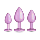 Rear Assets 3-Piece Metal Plug Kit Iridescent Pink with Pink Gem