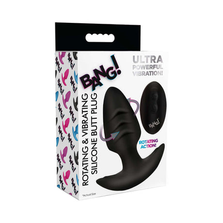 BANG 21X Vibrating Silicone Butt Plug with Remote Control Black BANG 21X Vibrating Silicone Butt Plug with Remote Control Black