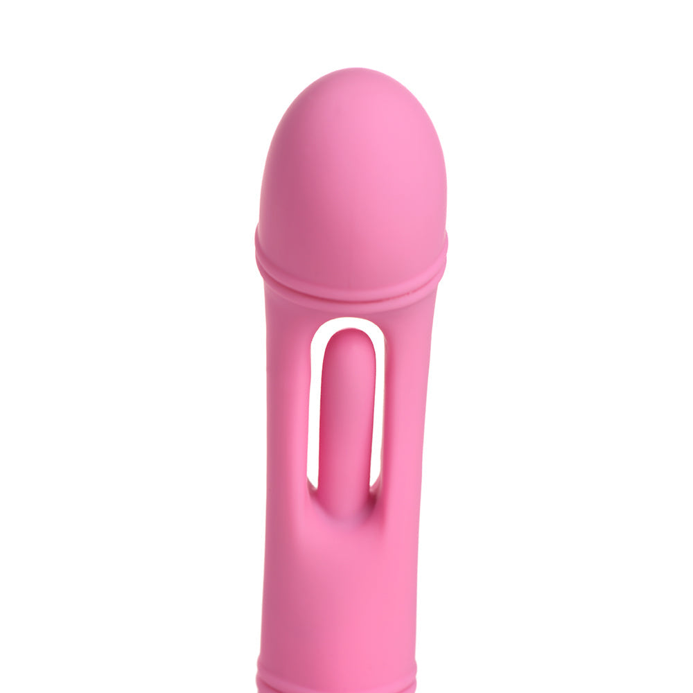 Flickers G-Flick Flicking G-Spot Rechargeable Silicone Vibrator with Remote Control - Pink