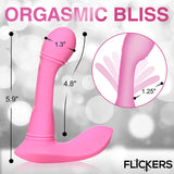 Flickers G-Flick Flicking G-Spot Rechargeable Silicone Vibrator with Remote Control - Pink