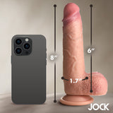 JOCK Real Skin 8 inches Silicone Dildo with Balls Medium