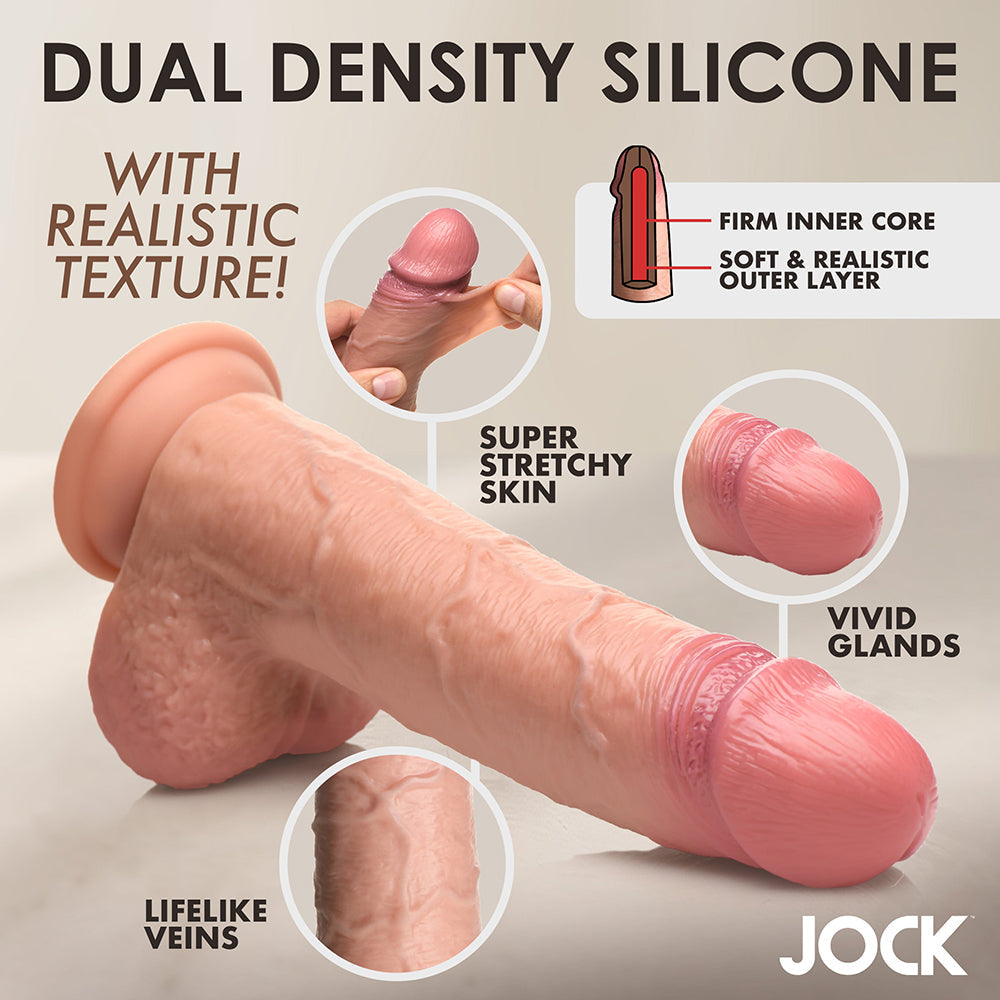 JOCK Real Skin 9 inches Silicone Dildo with Balls Medium