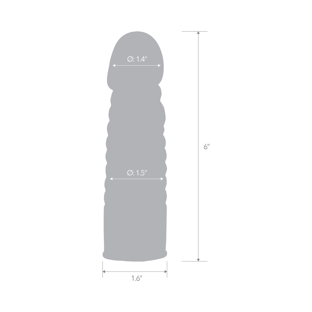 Blue Line 6 inches Ribbed Realistic Penis Enhancing Sleeve Extension