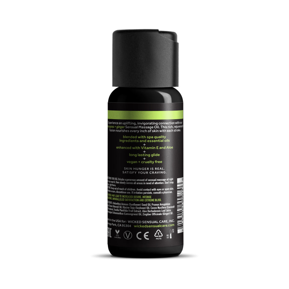 Wicked Lemongrass and Ginger Massage Oil 4 oz