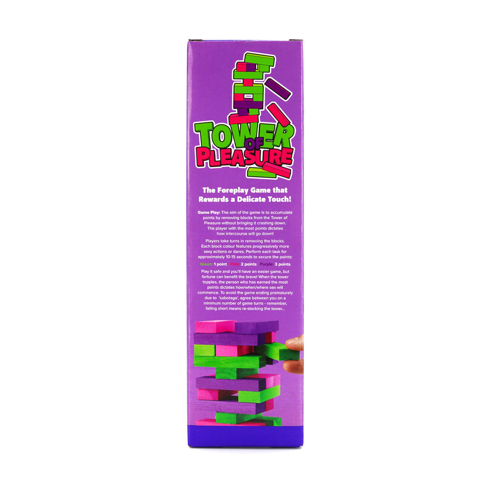 Play Wiv Me Tower of Pleasure Adult Game packaging showcasing the thrilling foreplay game.