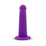 Together Tilt 7 inches Vibrating Silicone Dildo & Harness Set Purple